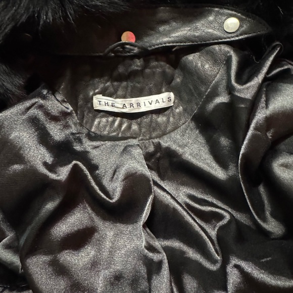 The Arrivals Women Real Black Lamb Leather and Detachable Fur collar Jacket M - Picture 6 of 12